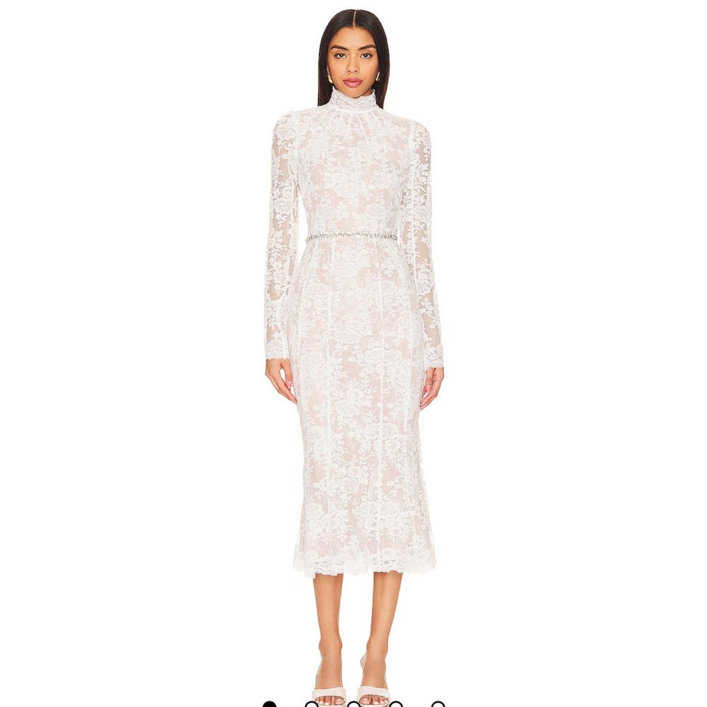 V. Chapman - The Greta Dress in White Chantilly Lace